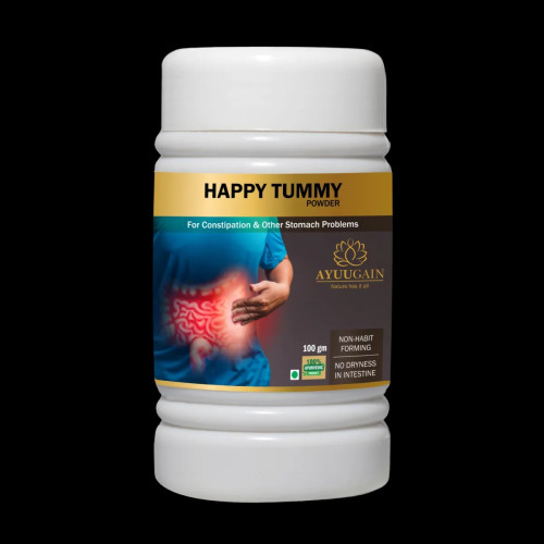 Ayuugain Happy Tummy Powder for Constipation Relief, Acidity & Indigestion (100g)