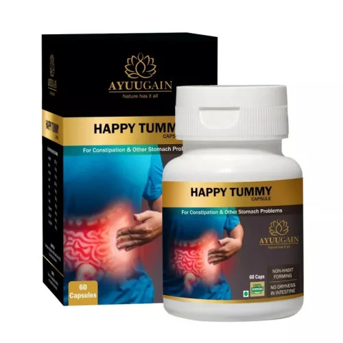 Ayuugain Tummy  Capsules for Constipation, Indigiestion, Gas & Acidity Relief (60cap)