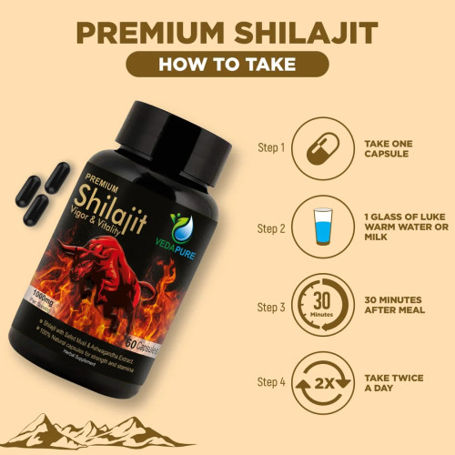 Vedapure Veda Shilajit Vigor & Vitality  Capsules (60 Capsules)