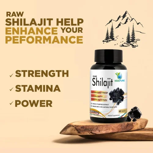 Vedapure Raw Shilajit  Capsules (60 Capsules)
