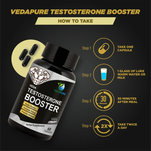 Vedapure Testosterone Booster 1000mg (60 Capsules)