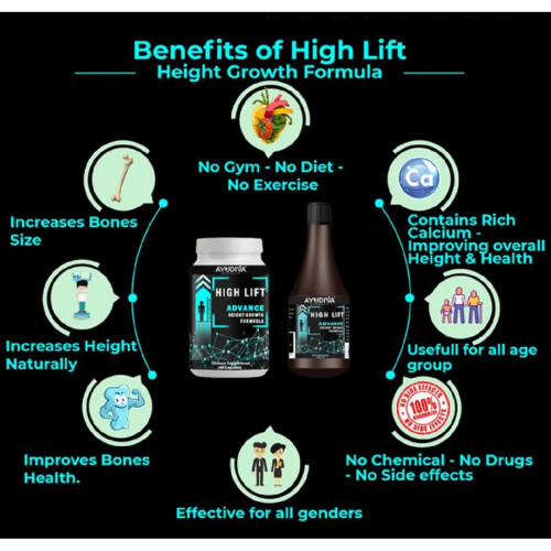 Ayudiva Herbals High Lift  Capsules + Syrup (60cap + 200ml) (1Pack)