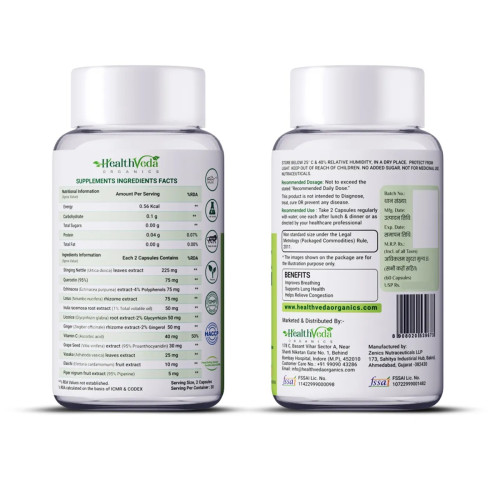 Health Veda Organics Lung Detox (60cap)