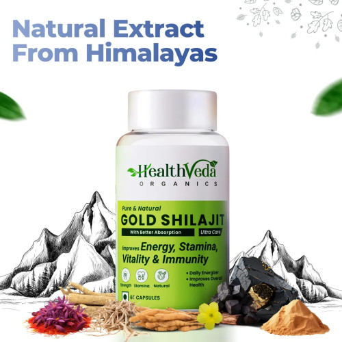 Health Veda Organics Gold Shilajit (60cap)