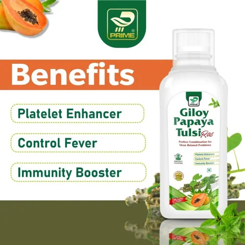 Prime Giloy Papaya Tulsi Ras (500ml)