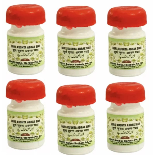 Dehlvi Ambar Qurs Kushta Abrak Siah (30 Tablets, Pack of 6)