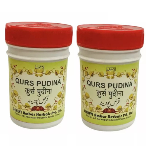 Dehlvi Ambar Qurs Pudina (100 Tablets, Pack of 2)