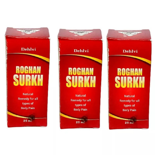 Dehlvi Ambar Roghan Surkh (25ml, Pack of 3)