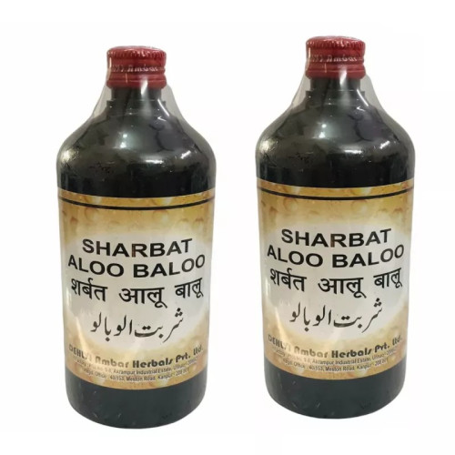 Dehlvi Ambar Sharbat Aloo Baloo (200ml, Pack of 2)