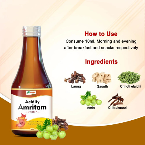 Shri Chyawan Ayurveda Acidity Amritam Syrup (200ml)