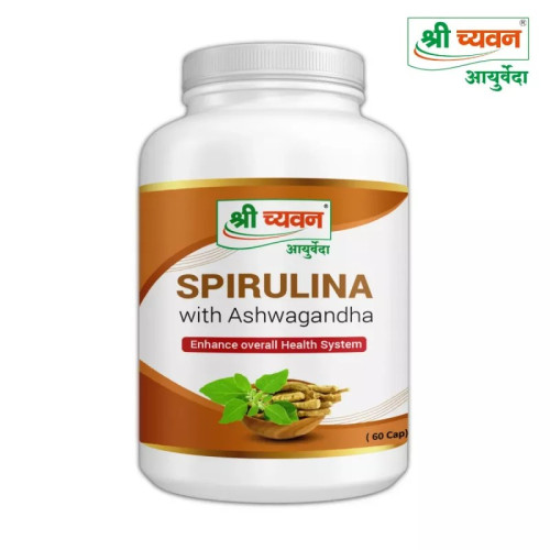 Shri Chyawan Ayurveda Spirulina With Ashwagandha  Capsules (60cap)