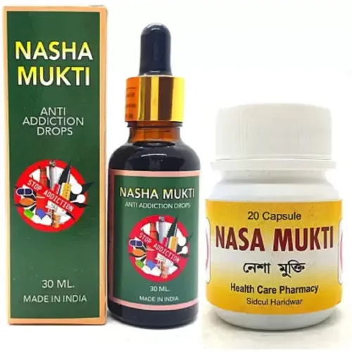 Roy Biotech Anti Addiction Drops + Nasa Mukti  Capsules (30ml Drops + 20Cap) (1Pack)