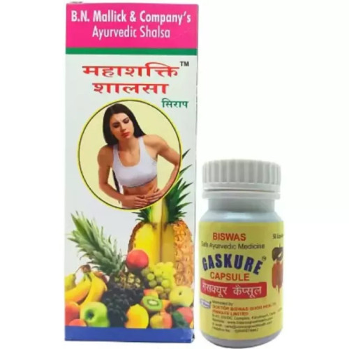 Roy Biotech Mahashakti Shalsa Syrup & Gaskure  Capsulesule (450ml + 50cap) (1Pack)