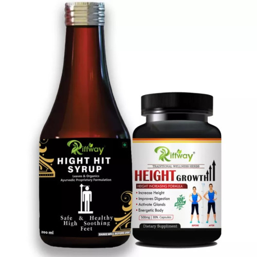 Riffway Hight Hit Syrup + Height Growth  Capsules (200ml+30 Capsules) (1Pack)