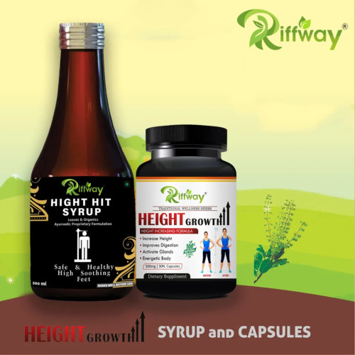 Riffway Hight Hit Syrup + Height Growth  Capsules (200ml+30 Capsules) (1Pack)