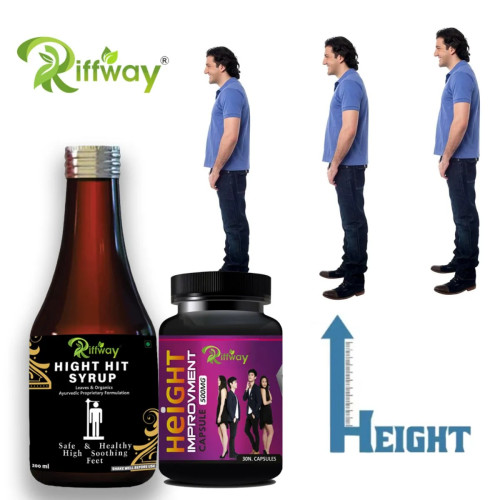 Riffway Hight Hit Syrup + Height Improvement  Capsules (200ml+30 Capsules) (1Pack)