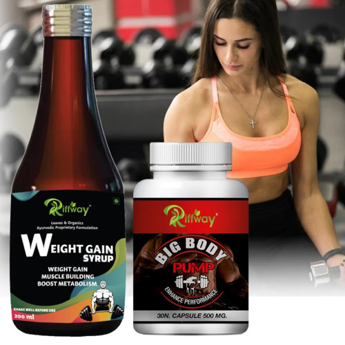Riffway Weight Gain Syrup + Big Body Pump  Capsules (200ml+30 Capsules) (1Pack)