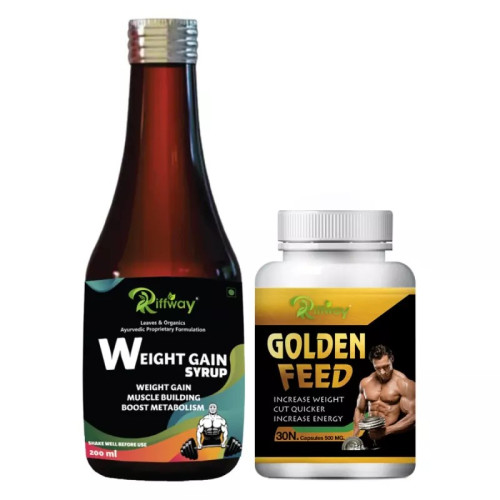 Riffway Weight Gain Syrup + Golden Feed  Capsules (200ml+30 Capsules) (1Pack)