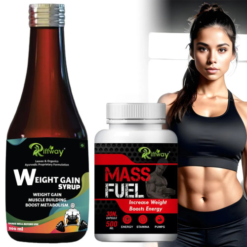 Riffway Weight Gain Syrup + Mass Fuel  Capsules (200ml+30 Capsules) (1Pack)