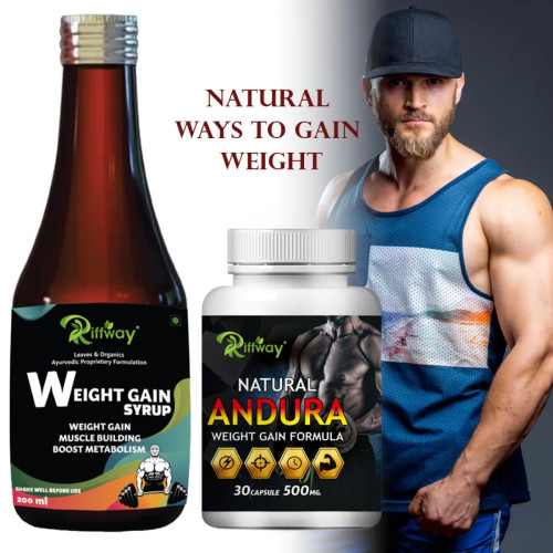 Riffway Weight Gain Syrup + Natural Andura  Capsules (200ml+30 Capsules) (1Pack)