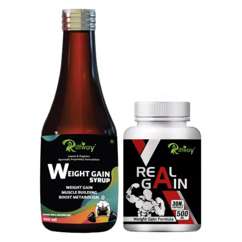 Riffway Weight Gain Syrup + Real Gain  Capsules (200ml+30 Capsules) (1Pack)