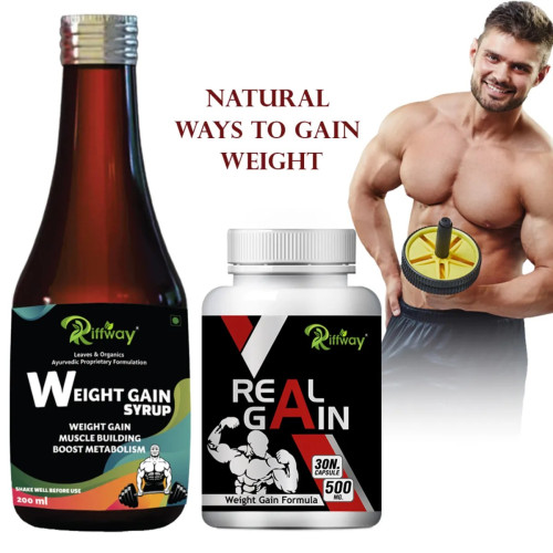 Riffway Weight Gain Syrup + Real Gain  Capsules (200ml+30 Capsules) (1Pack)