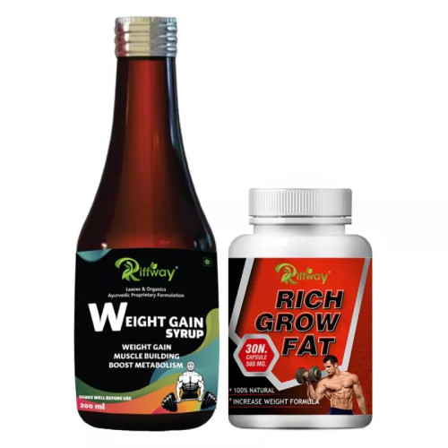 Riffway Weight Gain Syrup + Rich Grow Fat  Capsules (200ml+30 Capsules) (1Pack)