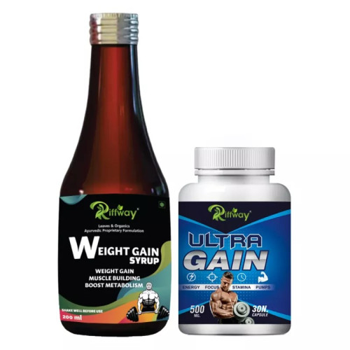 Riffway Weight Gain Syrup + Ultra Gain  Capsules (200ml+30 Capsules) (1Pack)