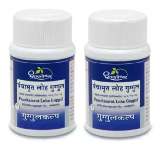 Dhootapapeshwar Panchamrut Loha Guggul (60 Tablets, Pack of 2)