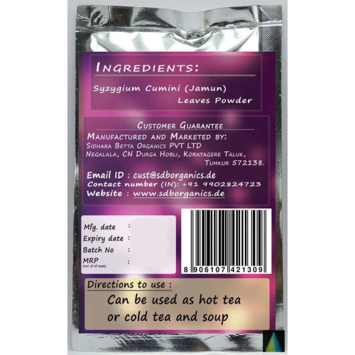 Sidhara Betta Herbals Syzygium Cumini (Jamun) Leaves Powder (15g)