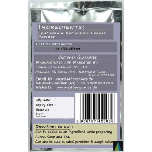 Sidhara Betta Herbals Leptadenia Reticulata Whole Plant Powder (15g)