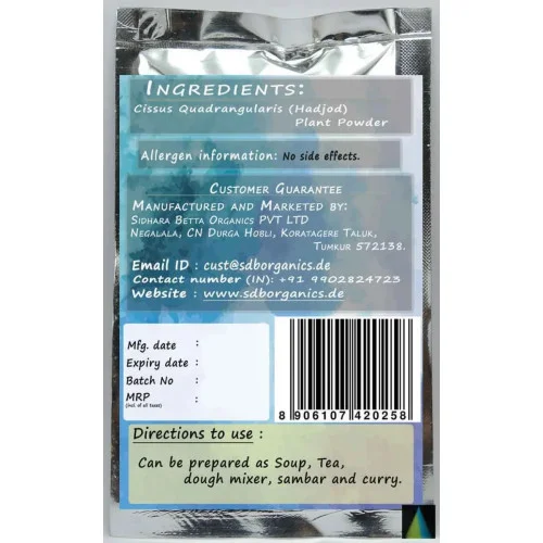 Sidhara Betta Herbals Cissus Quadrangularis (Hadjod) Plant Powder (15g)