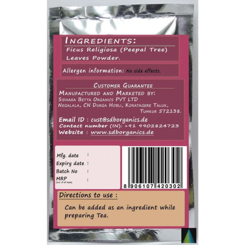 Sidhara Betta Herbals Ficus Religiosa (Peepal Tree) Leaves Powder (15g)