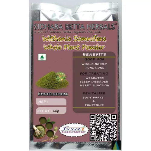 Sidhara Betta Herbals Withania Somnifera Whole Plant Powder (15g)