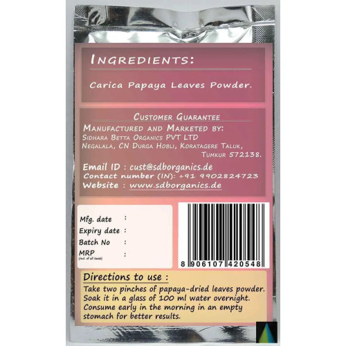 Sidhara Betta Herbals Carica Papaya Leaves Powder (15g)