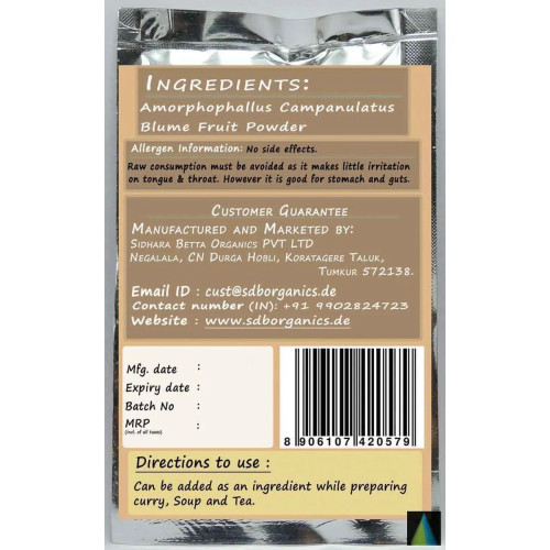 Sidhara Betta Herbals Amorphophallus Campanulatus Blume Fruit Powder (15g)