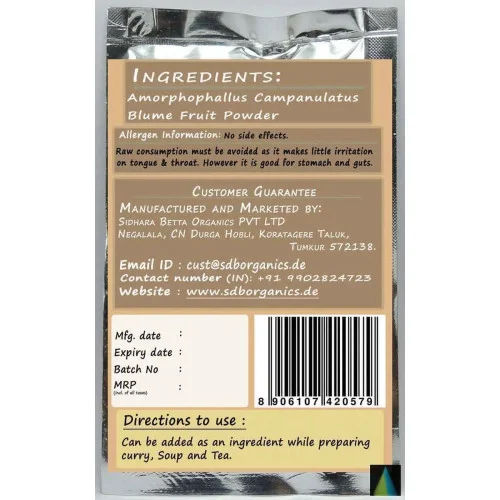 Sidhara Betta Herbals Amorphophallus Campanulatus Blume Fruit Powder (15g)