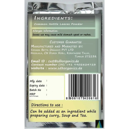 Sidhara Betta Herbals Urtica Dioica (Nettle) Leaves Powder (15g)