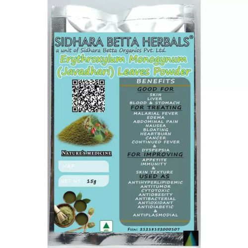 Sidhara Betta Herbals Erythroxylum Monogynum (Javadhari) Leaves Powder (15g)