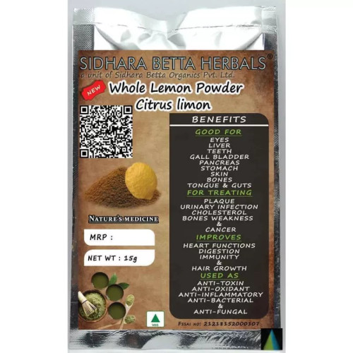 Sidhara Betta Herbals Whole Lemon Powder Citrus Limon (15g)