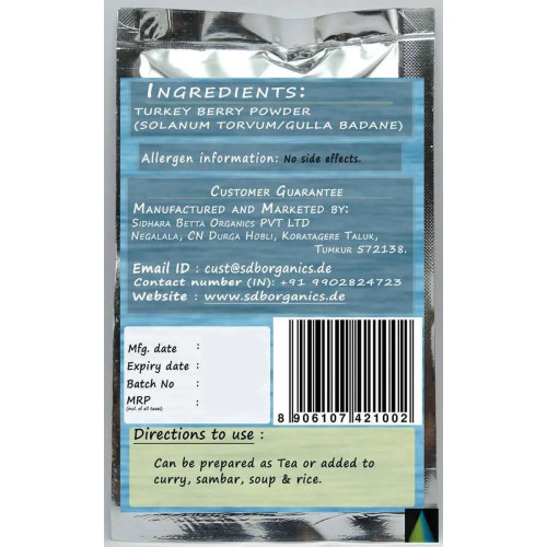 Sidhara Betta Herbals Turkey Berry Powder (15g)