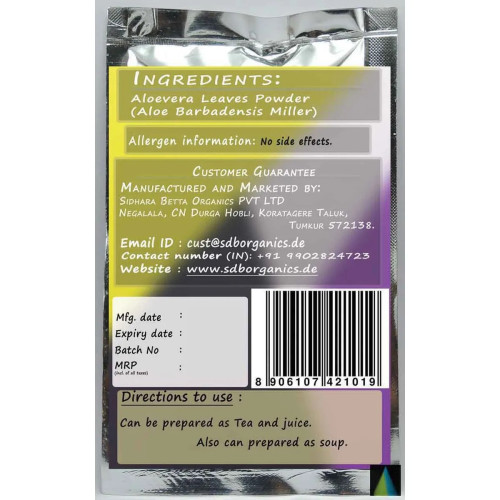 Sidhara Betta Herbals Aloevera Leaves Powder (15g)