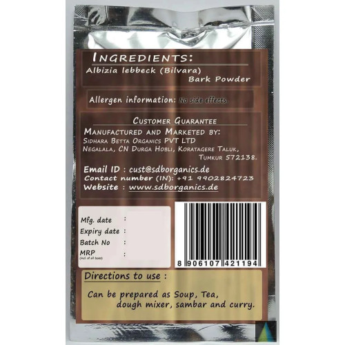 Sidhara Betta Herbals Albizia Lebbeck (Bilvara) Bark Powder (15g)