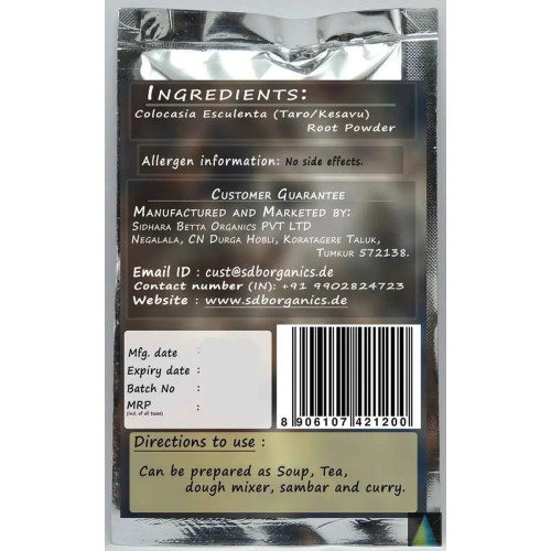 Sidhara Betta Herbals Colocasia Esculenta (Taro And Kesavu) Roots Powder (15g)