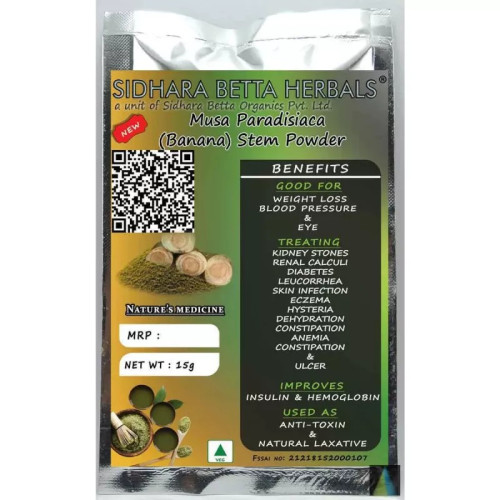 Sidhara Betta Herbals Musa Paradisiaca (Banana) Stem Powder (15g)