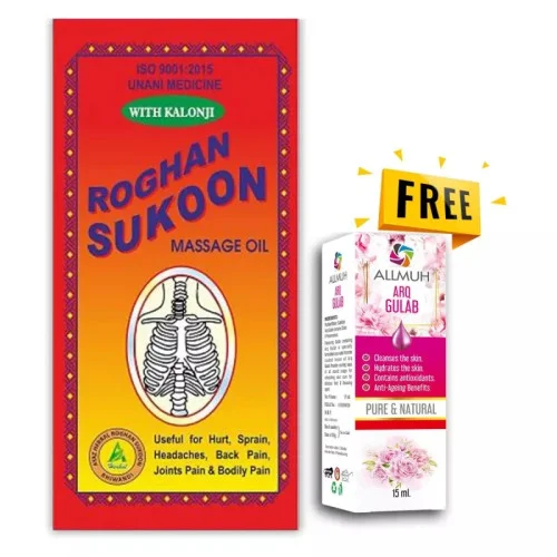 Apsara Herbal Sukoon Massage Oil And Free Arq Gulab (500ml + 15ml) (1Pack)