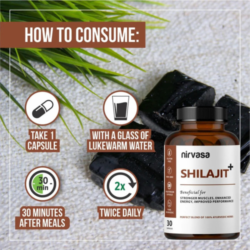 Nirvasa Shilajit  Capsules (30 Capsules)