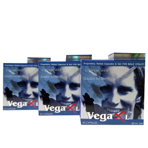 VXL Vega Xl  Capsulesule + Gel (60  Capsules + 60 ml Gel) (1Pack, Pack of 3)