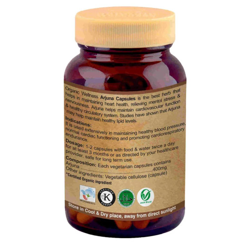Organic Wellness Arjuna 90 Vegetarian  Capsules (90 Capsules)