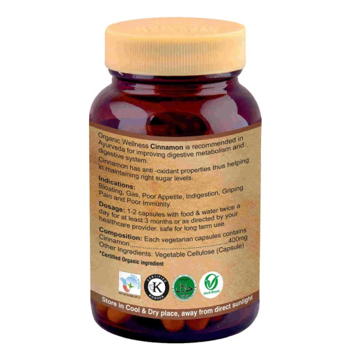 Organic Wellness Cinnamon 90 Vegetarian  Capsules (90 Capsules)